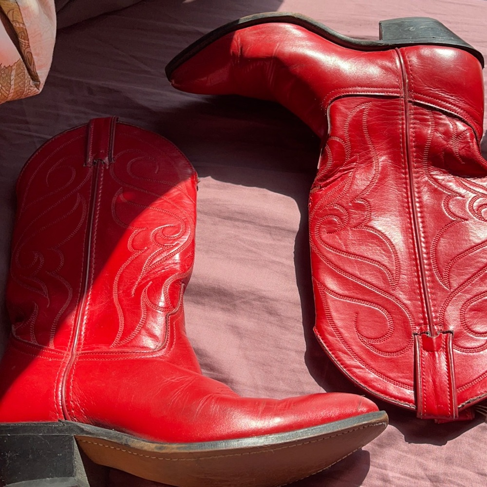 Red cowboy boots